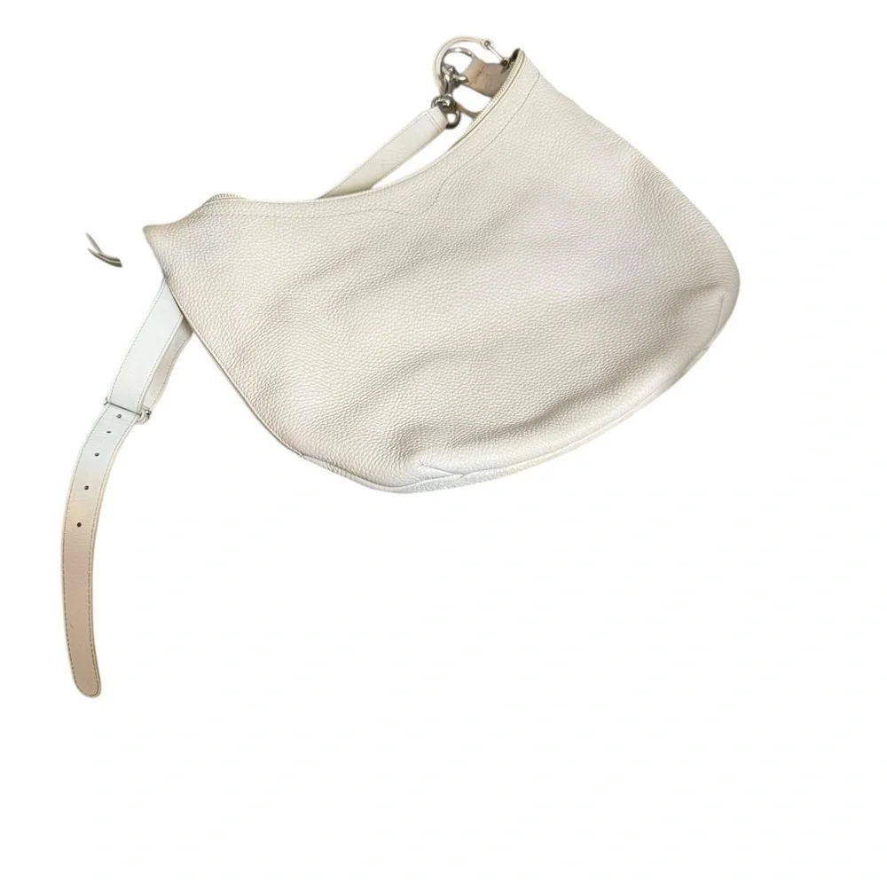 Rebecca Minkoff Pebbled Leather Hobo Shoulder Bag Light Grey